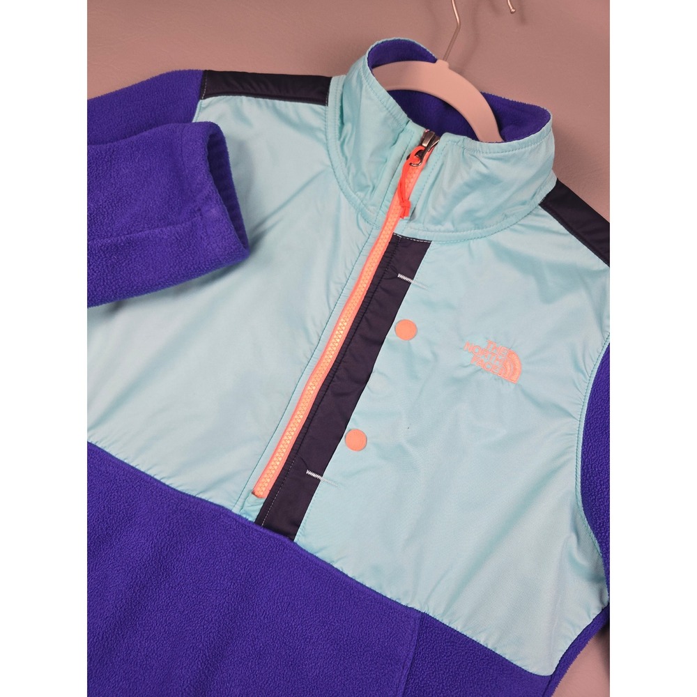 The North Face Womens TKA Glacier Snap Fleece Pullover Purple Blue Medium